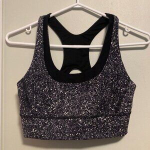 lululemon Womens Black Grey and White Speckled Sports Bra8